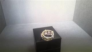 Amethyst Unisex Silver & Stone Ring 925 Silver 6.7g Size:6